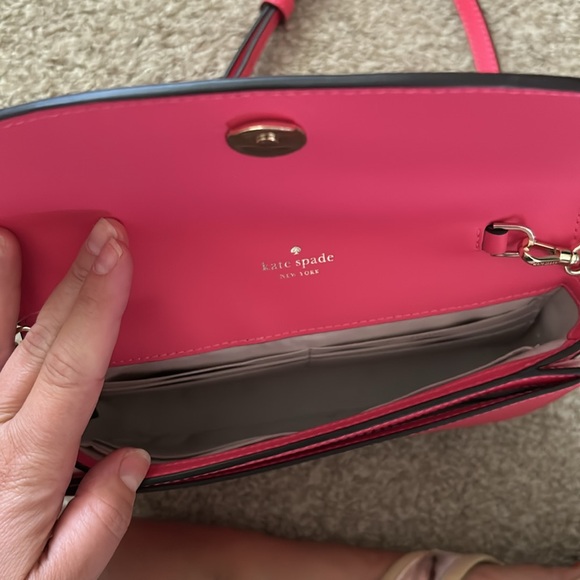 NWT Kate Spade Hot Pink Kristi Refined Grain Leather Crossbody Bag - Picture 10 of 10